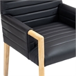 Bowery Hill Contemporary Black Vegan Leather Dining Arm Chair