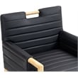 Bowery Hill Contemporary Black Vegan Leather Dining Arm Chair