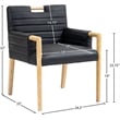 Bowery Hill Contemporary Black Vegan Leather Dining Arm Chair