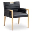 Bowery Hill Contemporary Black Vegan Leather Dining Arm Chair
