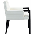 Bowery Hill Contemporary Cream Vegan Leather Dining Arm Chair