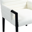 Bowery Hill Contemporary Cream Vegan Leather Dining Arm Chair