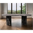 Bowery Hill Modern / Contemporary Black Marble Oval Top Dining Table