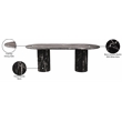 Bowery Hill Modern / Contemporary Black Marble Oval Top Dining Table