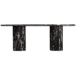 Bowery Hill Modern / Contemporary Black Marble Oval Top Dining Table