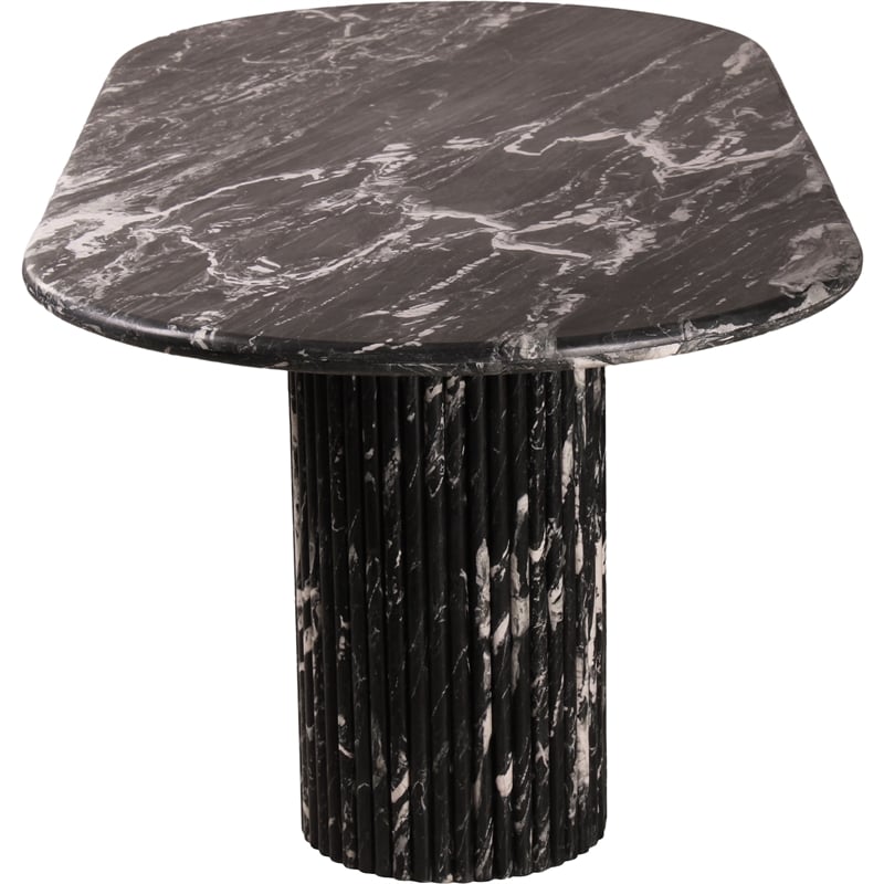 Bowery Hill Modern / Contemporary Black Marble Oval Top Dining Table