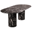 Bowery Hill Modern / Contemporary Black Marble Oval Top Dining Table
