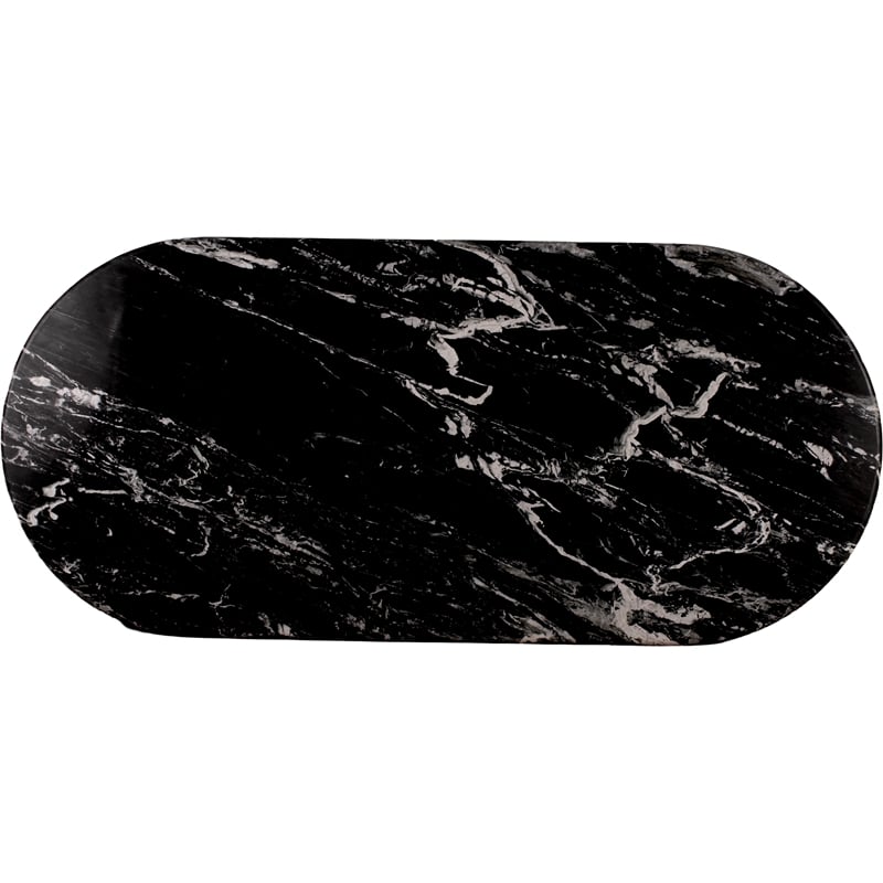 Bowery Hill Modern / Contemporary Black Marble Oval Top Dining Table
