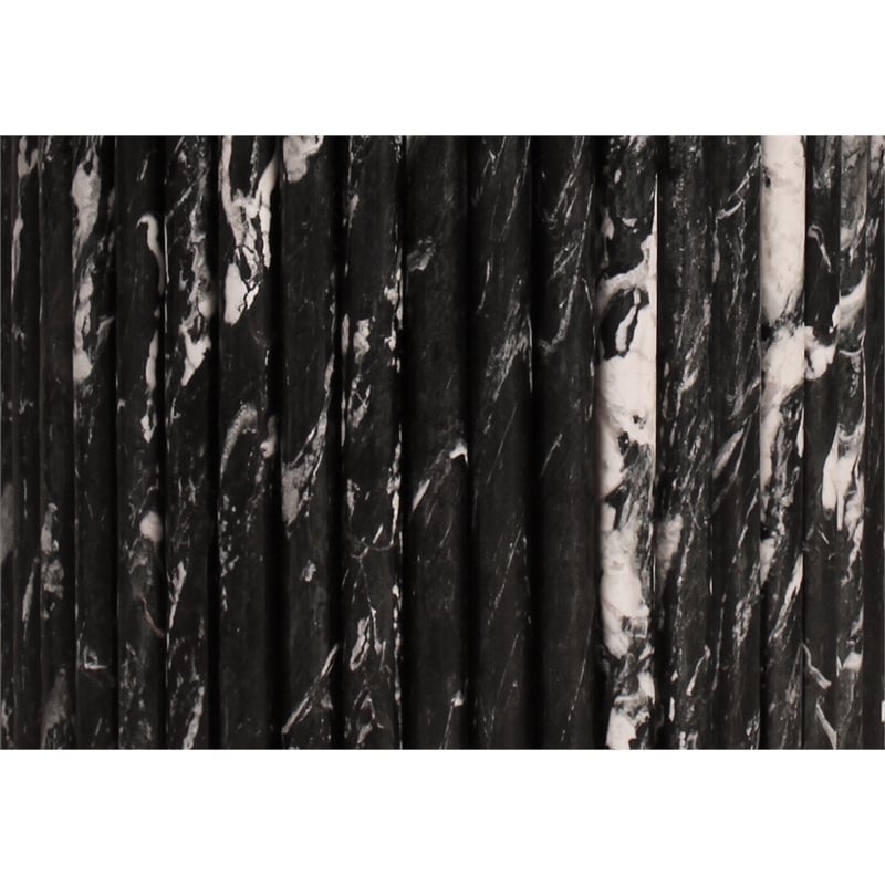 Bowery Hill Modern / Contemporary Black Marble Oval Top Dining Table