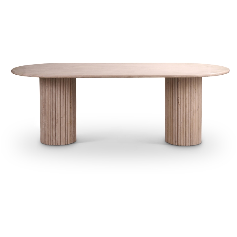 Bowery Hill Modern / Contemporary Beige Travertine Dining Table