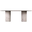 Bowery Hill Modern / Contemporary White Marble Oval Top Dining Table