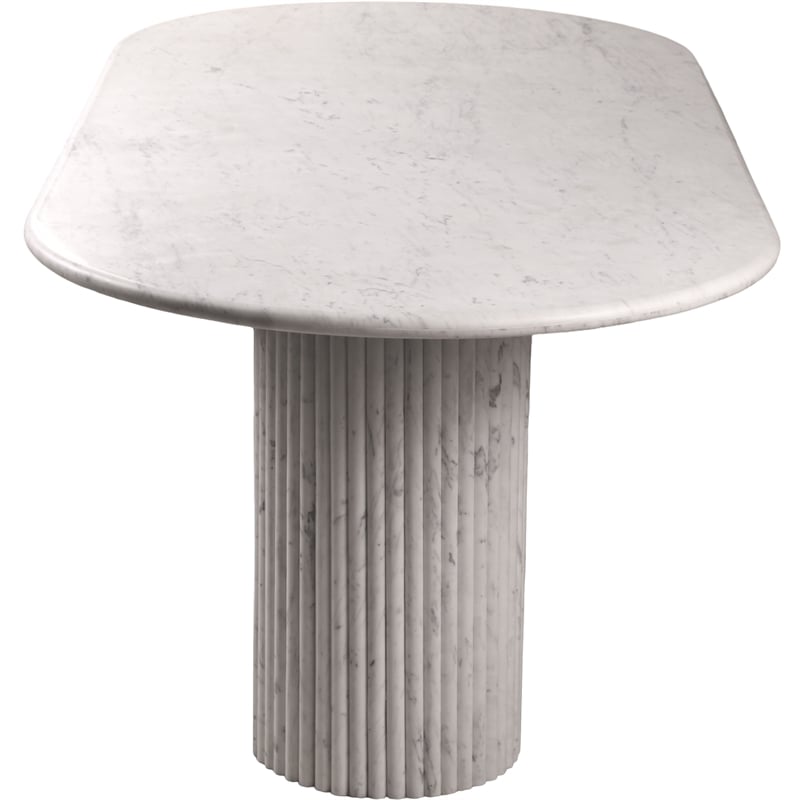 Bowery Hill Modern / Contemporary White Marble Oval Top Dining Table