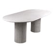 Bowery Hill Modern / Contemporary White Marble Oval Top Dining Table