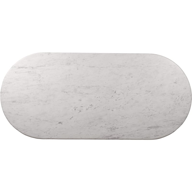 Bowery Hill Modern / Contemporary White Marble Oval Top Dining Table