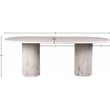 Bowery Hill Modern / Contemporary White Marble Oval Top Dining Table