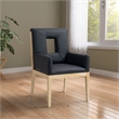 Bowery Hill Contemporary Black Vegan Leather Dining Arm Chair