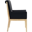 Bowery Hill Contemporary Black Vegan Leather Dining Arm Chair