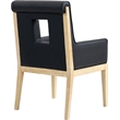 Bowery Hill Contemporary Black Vegan Leather Dining Arm Chair