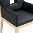 Bowery Hill Contemporary Black Vegan Leather Dining Arm Chair