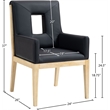 Bowery Hill Contemporary Black Vegan Leather Dining Arm Chair