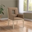 Bowery Hill Contemporary Brown Vegan Leather Dining Arm Chair