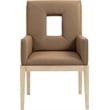 Bowery Hill Contemporary Brown Vegan Leather Dining Arm Chair
