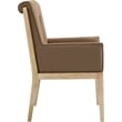 Bowery Hill Contemporary Brown Vegan Leather Dining Arm Chair