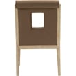 Bowery Hill Contemporary Brown Vegan Leather Dining Arm Chair