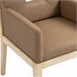 Bowery Hill Contemporary Brown Vegan Leather Dining Arm Chair