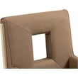 Bowery Hill Contemporary Brown Vegan Leather Dining Arm Chair
