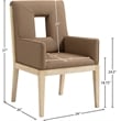 Bowery Hill Contemporary Brown Vegan Leather Dining Arm Chair
