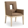 Bowery Hill Contemporary Brown Vegan Leather Dining Arm Chair