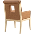 Bowery Hill Contemporary Cognac Vegan Leather Dining Arm Chair