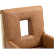 Bowery Hill Contemporary Cognac Vegan Leather Dining Arm Chair
