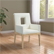 Bowery Hill Contemporary Cream Vegan Leather Dining Arm Chair