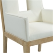 Bowery Hill Contemporary Cream Vegan Leather Dining Arm Chair