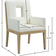 Bowery Hill Contemporary Cream Vegan Leather Dining Arm Chair