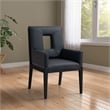 Bowery Hill Contemporary Black Vegan Leather Dining Arm Chair