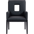 Bowery Hill Contemporary Black Vegan Leather Dining Arm Chair