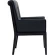 Bowery Hill Contemporary Black Vegan Leather Dining Arm Chair