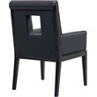 Bowery Hill Contemporary Black Vegan Leather Dining Arm Chair
