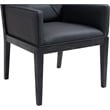 Bowery Hill Contemporary Black Vegan Leather Dining Arm Chair