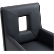 Bowery Hill Contemporary Black Vegan Leather Dining Arm Chair