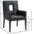 Bowery Hill Contemporary Black Vegan Leather Dining Arm Chair