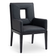 Bowery Hill Contemporary Black Vegan Leather Dining Arm Chair