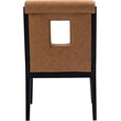Bowery Hill Contemporary Cognac Vegan Leather Dining Arm Chair