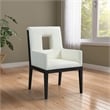Bowery Hill Contemporary Cream Vegan Leather Dining Arm Chair