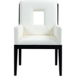 Bowery Hill Contemporary Cream Vegan Leather Dining Arm Chair