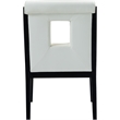 Bowery Hill Contemporary Cream Vegan Leather Dining Arm Chair