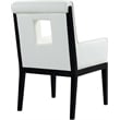 Bowery Hill Contemporary Cream Vegan Leather Dining Arm Chair